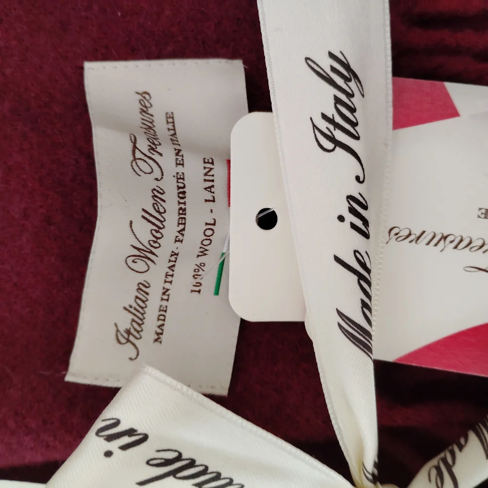 Made in Italy Burgundy Scarf